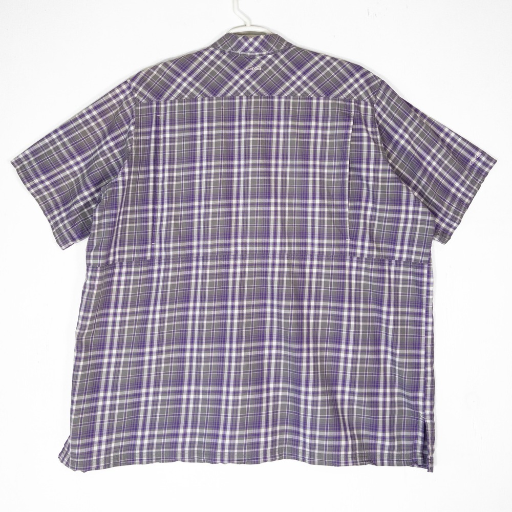 GameGuard Outdoors Purple Plaid Vented Fishing Shirt Mens 3X Gorpcore 1719 - Picture 3 of 7